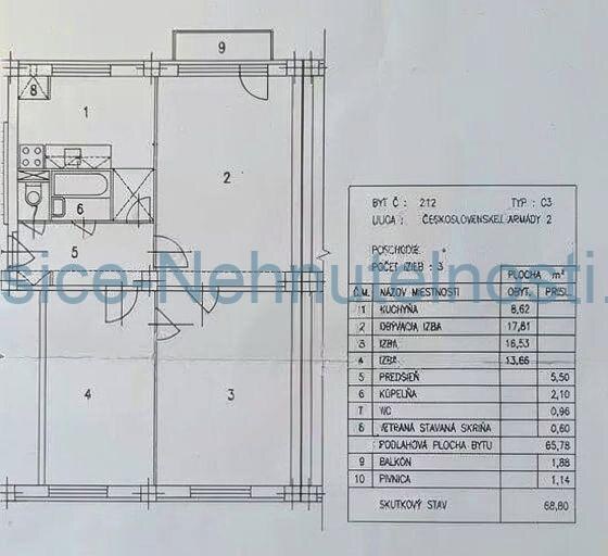 Predaj: 3-izbový tehlový byt 54 m2 s balkónom, pivnicou a výťahom, ul. ČSA – Košice I, Staré Mesto — foto 15