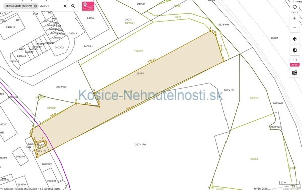 Pozemok 5782 m2 Stredné Mesto - Košice
