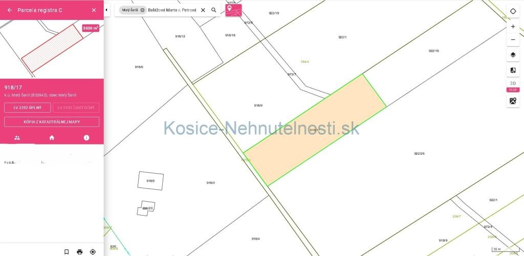 Predaj pozemok 3030 m2 Malý Šariš - okres Prešov — foto 2