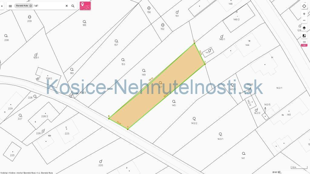 Predaj pozemok Slanská Huta 842 m2 parcela C — foto 3